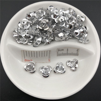 100PCS 11mm 3D Rose Flower Shape Jewelry Findings Χάντρες αλουμινίου Καπάκι Charms Κρεμαστό Γούρια Χάντρες για την κατασκευή κοσμημάτων