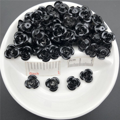 100PCS 11mm 3D Rose Flower Shape Jewelry Findings Χάντρες αλουμινίου Καπάκι Charms Κρεμαστό Γούρια Χάντρες για την κατασκευή κοσμημάτων