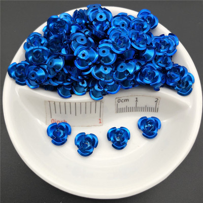 100PCS 11mm 3D Rose Flower Shape Jewelry Findings Χάντρες αλουμινίου Καπάκι Charms Κρεμαστό Γούρια Χάντρες για την κατασκευή κοσμημάτων
