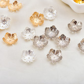 100p 14mm sudraba pārklājuma ziedu gala krelles starplikas krelles vāciņi gala vāciņu savienotāji DIY piederumiem Rotaslietu izgatavošanas piegādātāji