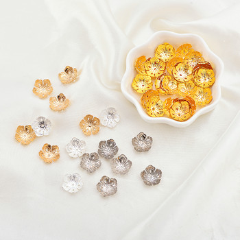 100p 14mm ασημένια επιχρυσωμένα Χάντρες λουλουδιών Spacer Beads Καπέλα Ακροδέκτες για DIY αξεσουάρ Προμηθευτές κατασκευής κοσμημάτων
