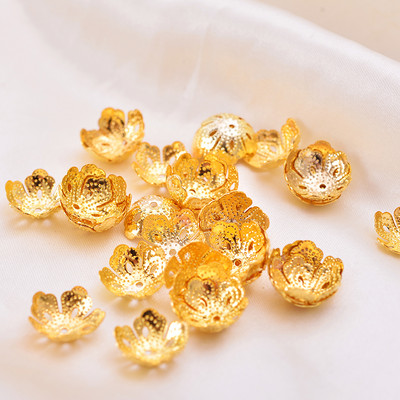 100p 14mm sudraba pārklājuma ziedu gala krelles starplikas krelles vāciņi gala vāciņu savienotāji DIY piederumiem Rotaslietu izgatavošanas piegādātāji