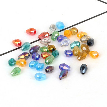 Горещи цветни 3*5 mm 100 бр. Rondelle Austria Фасетирани стъклени мъниста Tear Drop Crystal Beads за декорация на дрехи, занаяти, изработка на собствени ръце