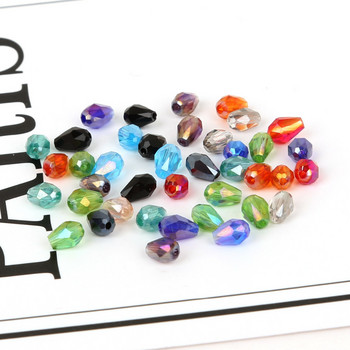 Καυτές πολύχρωμες 3*5mm 100 τμχ Rondelle Austria Faceted Glass Beads Tear Drop Crystal Beads for Decorating Crafts