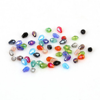 Καυτές πολύχρωμες 3*5mm 100 τμχ Rondelle Austria Faceted Glass Beads Tear Drop Crystal Beads for Decorating Crafts