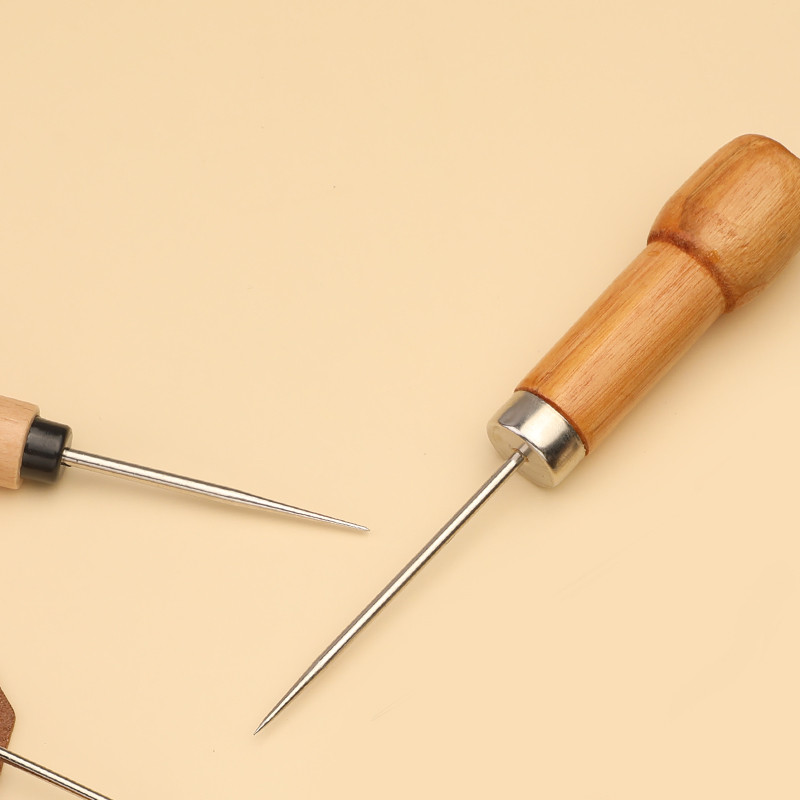 MIUSIE 1 Gb koka rokturi, ādas zīle, caurumošana, ādas caurumu zīle, šūšanas rīks, kas paredzēts DIY rokām darinātu rokdarbu apavu remontam