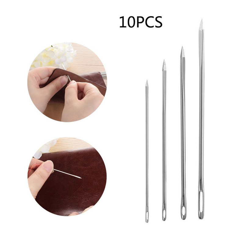 10 ΤΕΜ. Ειδική χειροτεχνία από ανοξείδωτο ατσάλι DIY Δερμάτινη χειροτεχνία Τριγωνικές βελόνες με βελόνες με καρφίτσα βελονιά δέρμα