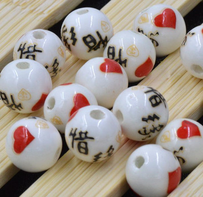 12 τμχ/τσάντα Κεραμικές χάντρες λουλούδι Μεγάλη τρύπα Μπλε και λευκές πορσελάνινες χάντρες για χειροποίητα DIY Αξεσουάρ κατασκευής κοσμημάτων 12mm