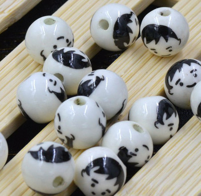 12 τμχ/τσάντα Κεραμικές χάντρες λουλούδι Μεγάλη τρύπα Μπλε και λευκές πορσελάνινες χάντρες για χειροποίητα DIY Αξεσουάρ κατασκευής κοσμημάτων 12mm