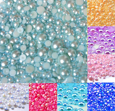 500 vnt. mišrūs 2–10 mm spalvingi AB pusapvalūs perlų karoliukai „Craft Cabochon“ iškarpų albumo dekoravimas plokščiu nagų dailės drabužių karoliukai „pasidaryk pats“