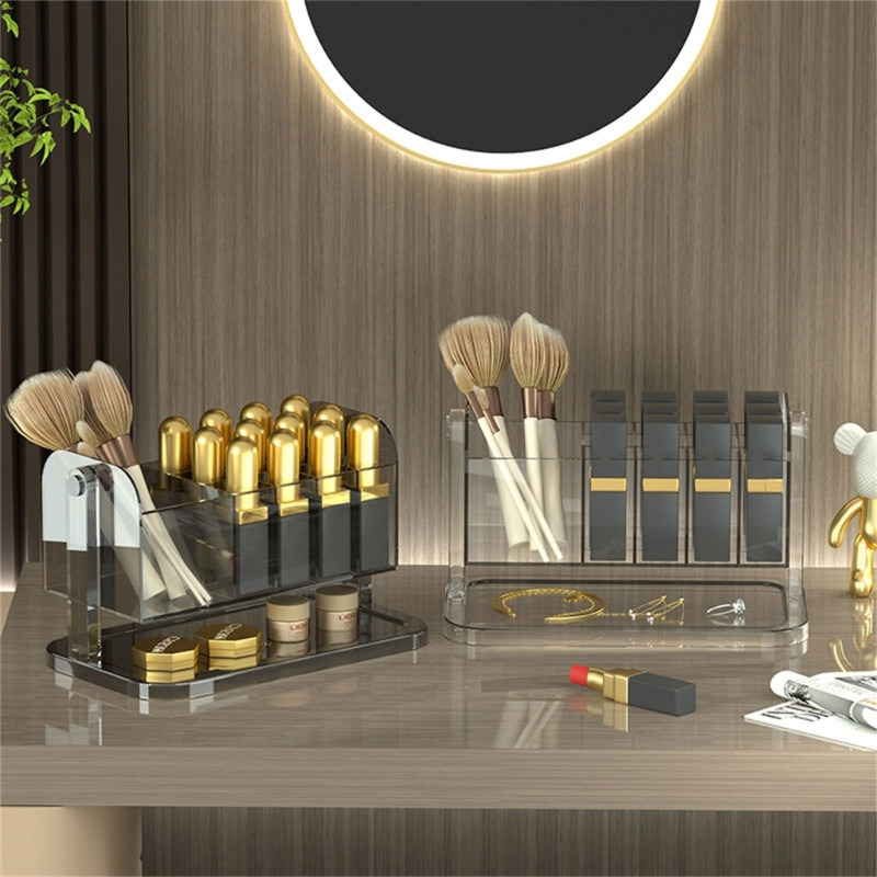 Desktop kosmētikas uzglabāšanas kaste lūpu krāsai Jewerly kosmētikas otām kumode vannas istabas darba virsmas displejs