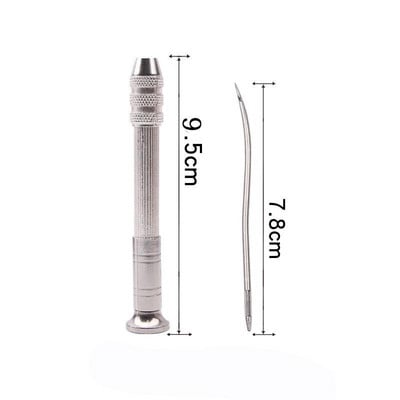 Kit de cusut din piele DIY cu ac de cusut din piele cu mâner de cupru Set de piele, panza, cort, instrument de reparare a pantofilor cu fir de nailon