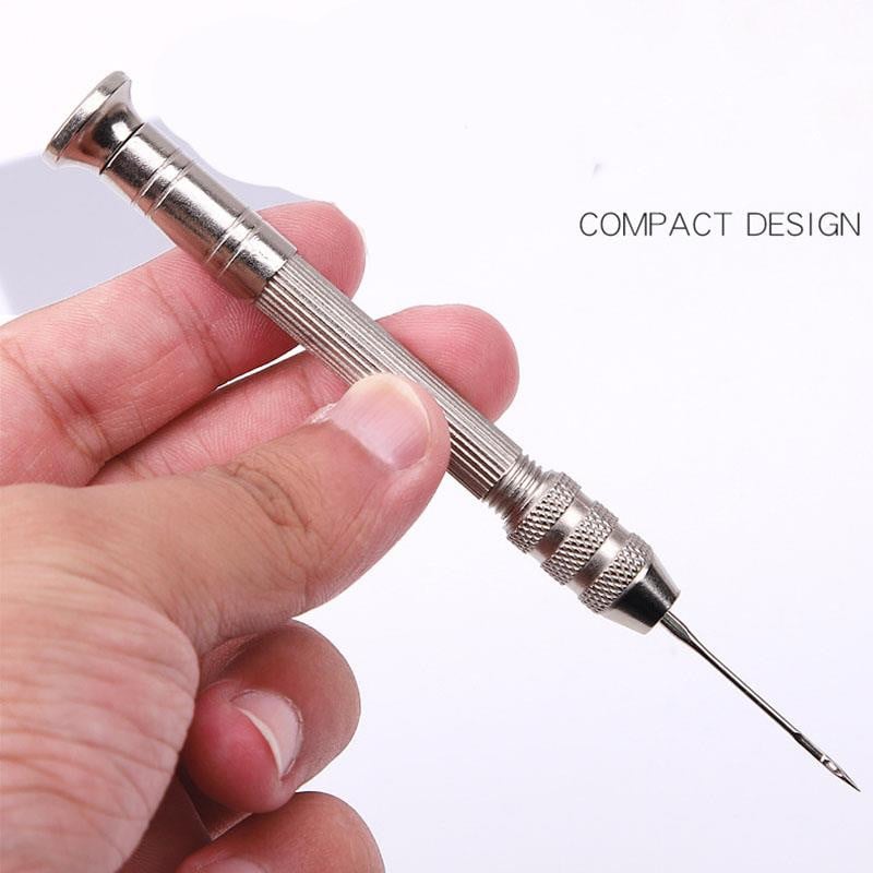 Kit de cusut din piele DIY cu ac de cusut din piele cu mâner de cupru Set de piele, panza, cort, instrument de reparare a pantofilor cu fir de nailon