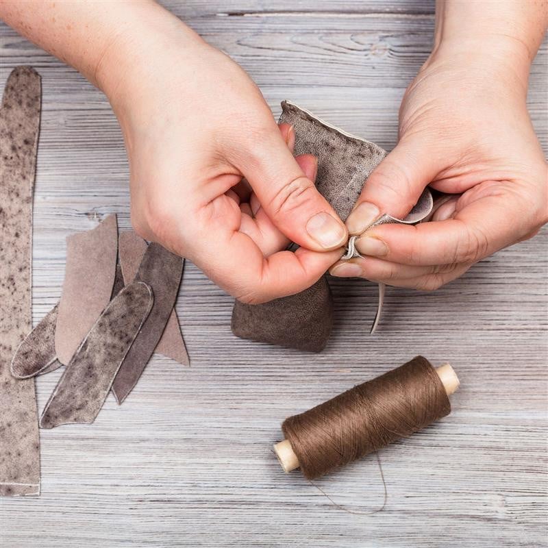 Kit de cusut din piele DIY cu ac de cusut din piele cu mâner de cupru Set de piele, panza, cort, instrument de reparare a pantofilor cu fir de nailon