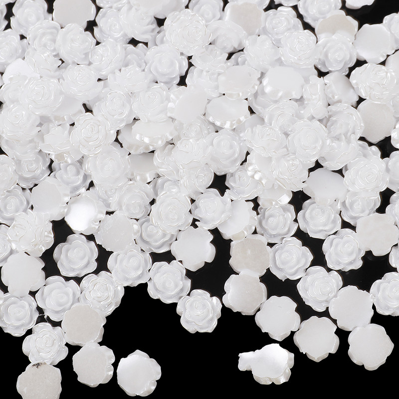 100 gab. Ziedu Kamēlijas Rhinestones 8 mm sveķu plakanas krelles DIY apģērba nagu mākslas dekorēšanai T0120