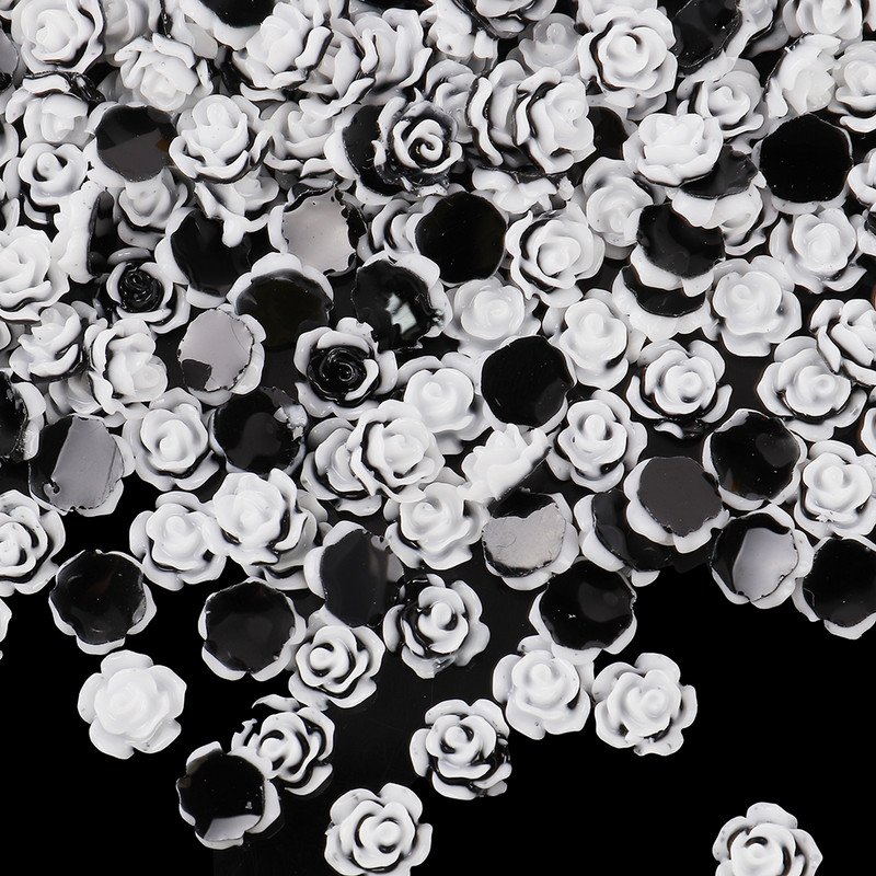 100 gab. Ziedu Kamēlijas Rhinestones 8 mm sveķu plakanas krelles DIY apģērba nagu mākslas dekorēšanai T0120