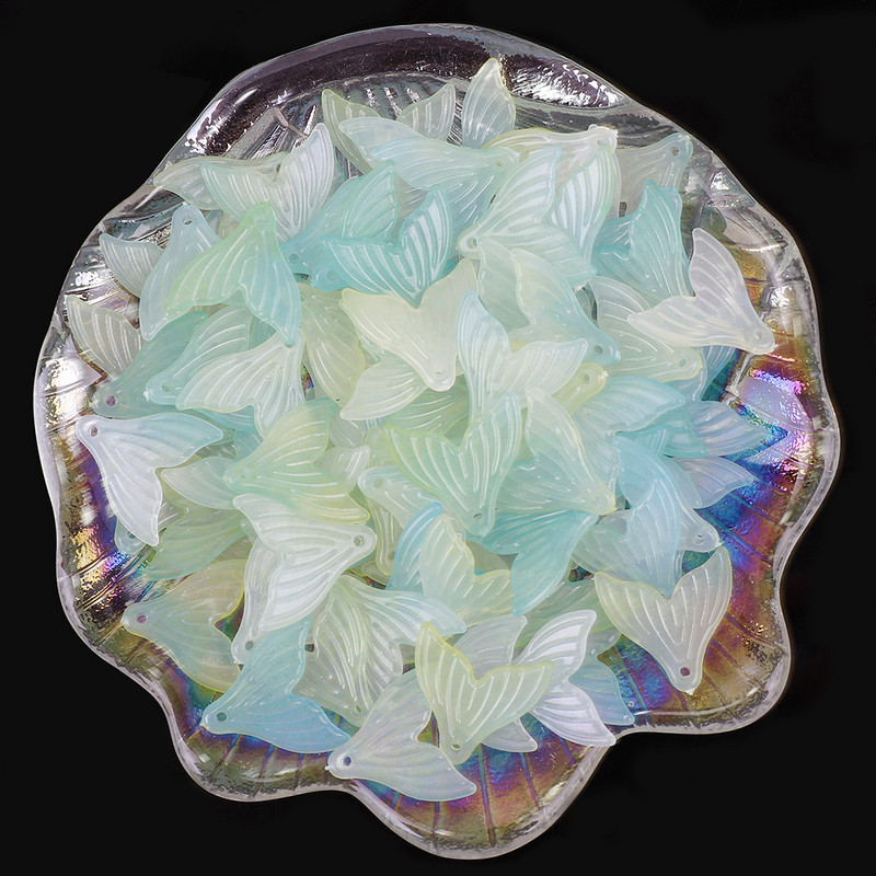 50 gab. Nāriņas astes formas krelles akrila caurums brīvas krelles DIY rotaslietām kaklarotas kulonu aksesuārs R0129