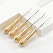 DIY Δερμάτινο σετ ραπτικής Δερμάτινη βελόνα ραπτικής βελόνας με χάλκινη λαβή Σετ δερμάτινο καμβά παπουτσιών Εργαλείο επισκευής με νάιλον κλωστή