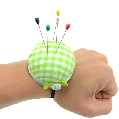 1pc Ball Shaped Needle Pin Cushion with Elastic Wrist Belt DIY Handcraft Tool for Cross Stitch Sewing Home Sewing Kit