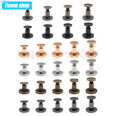 10 rinkinių, metalinių tvirtų varžtų vinių kniedės, dvigubos išlenktos galvos diržo juostos, kniedės, knygų varžtai, skirti bagažui, odiniams rankdarbiams, drabužiams / krepšiui / batams