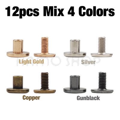 10 rinkinių, metalinių tvirtų varžtų vinių kniedės, dvigubos išlenktos galvos diržo juostos, kniedės, knygų varžtai, skirti bagažui, odiniams rankdarbiams, drabužiams / krepšiui / batams