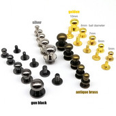 10 vnt. kieto žalvario vario apvalios rutulinės galvutės odinis krepšys piniginės piniginės diržo dirželis Čikagos prisukamas atgal.