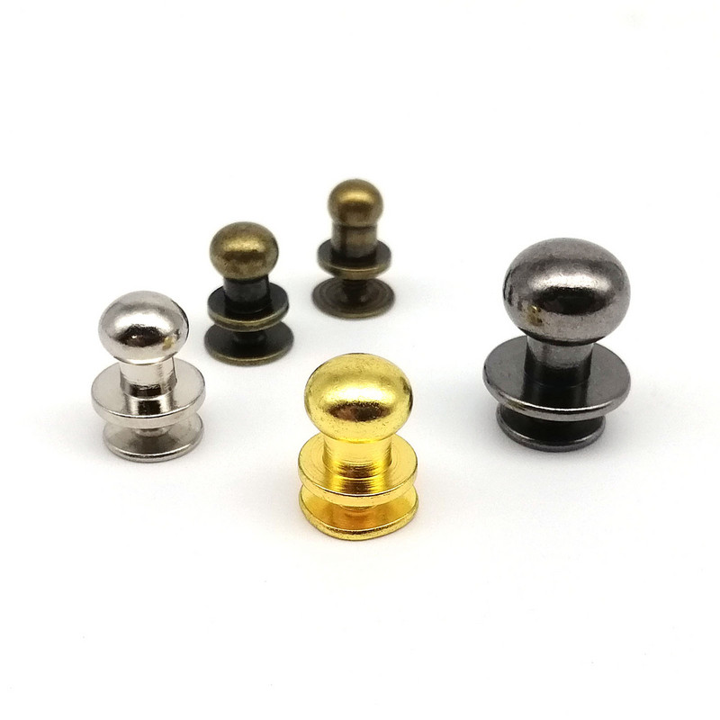 10 vnt. kieto žalvario vario apvalios rutulinės galvutės odinis krepšys piniginės piniginės diržo dirželis Čikagos prisukamas atgal.