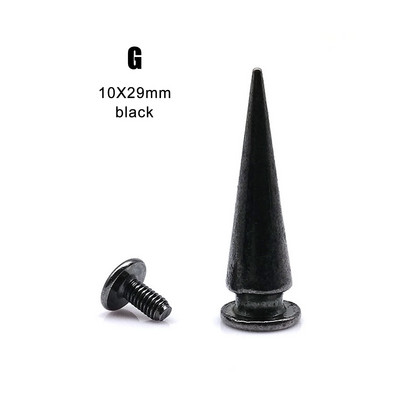 10 komplekti Metallkaunistusega Punk Bullet Warhead Spike koonus Kruvi tagasi Neet Stud punkt Nael Nahast krae kott Vöö jope Kingade remont