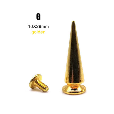 10 komplekti Metallkaunistusega Punk Bullet Warhead Spike koonus Kruvi tagasi Neet Stud punkt Nael Nahast krae kott Vöö jope Kingade remont