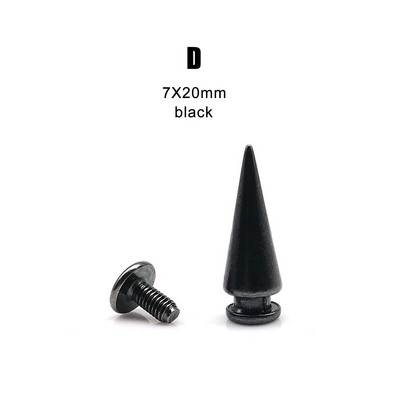 10 komplekti Metallkaunistusega Punk Bullet Warhead Spike koonus Kruvi tagasi Neet Stud punkt Nael Nahast krae kott Vöö jope Kingade remont