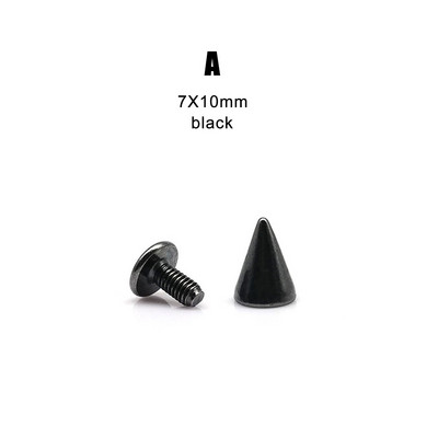 10 komplekti Metallkaunistusega Punk Bullet Warhead Spike koonus Kruvi tagasi Neet Stud punkt Nael Nahast krae kott Vöö jope Kingade remont