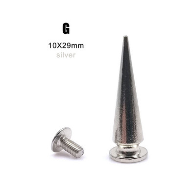 10 komplekti Metallkaunistusega Punk Bullet Warhead Spike koonus Kruvi tagasi Neet Stud punkt Nael Nahast krae kott Vöö jope Kingade remont