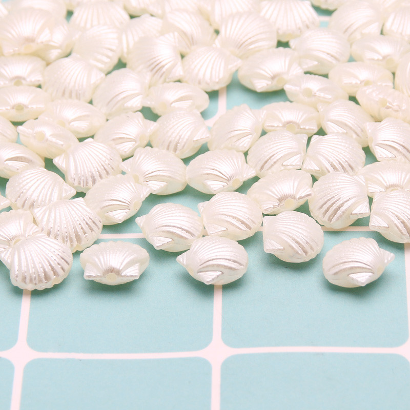 50gab 11x13mm bēša akrila pērļu krelles apvalka formas apģērba krelles rotaslietu izgatavošanai amatniecība šūšana rokdarbu piederumi