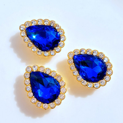 10 gab. Jaunas, jauktas, spīdīgas, krāsainas 15*19 mm ūdens pilienu krelles, plakanas muguriņas krelles albumu kartīšu dekorēšanai, rotaslietas, amatniecība