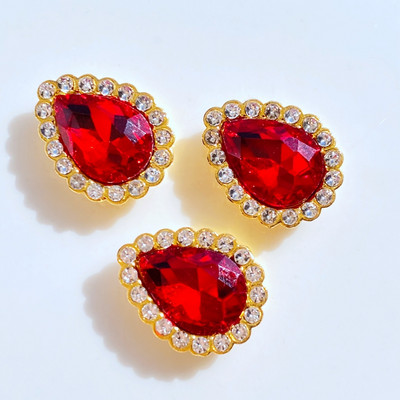 10 gab. Jaunas, jauktas, spīdīgas, krāsainas 15*19 mm ūdens pilienu krelles, plakanas muguriņas krelles albumu kartīšu dekorēšanai, rotaslietas, amatniecība