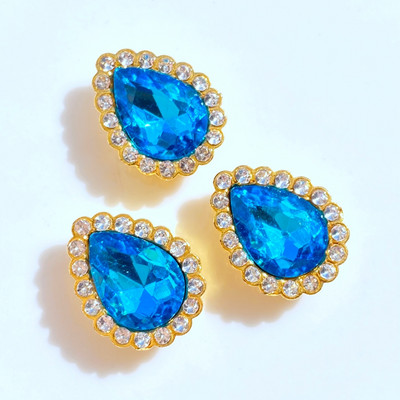 10 gab. Jaunas, jauktas, spīdīgas, krāsainas 15*19 mm ūdens pilienu krelles, plakanas muguriņas krelles albumu kartīšu dekorēšanai, rotaslietas, amatniecība