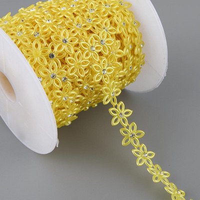 1 jards, 15 mm platums, ABS plakanā aizmugures imitācijas pērļu zvaigzne ar 4 mm apaļu strēlakmens ķēdes šūšanas apdari Kāzu apģērbu kūkas dekorēšana