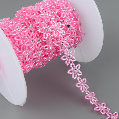 1 jards, 15 mm platums, ABS plakanā aizmugures imitācijas pērļu zvaigzne ar 4 mm apaļu strēlakmens ķēdes šūšanas apdari Kāzu apģērbu kūkas dekorēšana