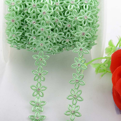 1 jards, 15 mm platums, ABS plakanā aizmugures imitācijas pērļu zvaigzne ar 4 mm apaļu strēlakmens ķēdes šūšanas apdari Kāzu apģērbu kūkas dekorēšana