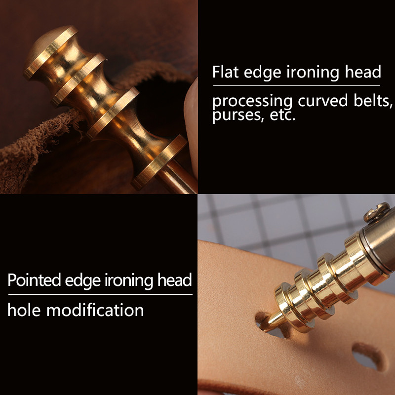 KRABALLi nahapõletaja terava või lameda otsaga metallist nahast servade käsitöötööriistad naha lihvimistööriistade servapõleti jaoks