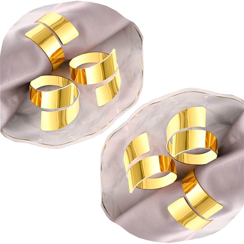 1/6gab sakausējuma metāla salvešu gredzens kāzu galda dekorēšanai salvešu turētājs Servilletero kāzu dvieļu gredzeni vakariņu galda dekorēšanai