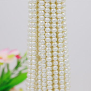 Чисто бяло/слонова кост 3mm~12mm стъклени кръгли мъниста перфорирани перли за Направи си сам обеци с мъниста Гривни Колиета Изработка на бижута