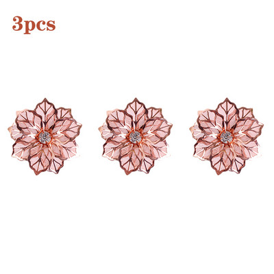 3/6/12Gb Viesnīcas salvešu gredzens salvešu turētājs Fall Leaves Salvete sprādze Ziemassvētku kāzu ballīte Zelta salvešu aplis vakariņu galda dekors