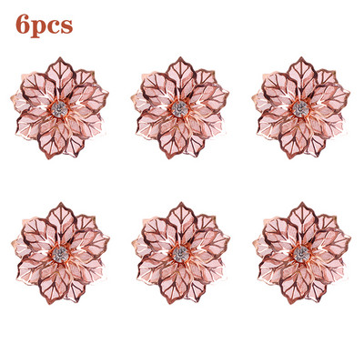 3/6/12Gb Viesnīcas salvešu gredzens salvešu turētājs Fall Leaves Salvete sprādze Ziemassvētku kāzu ballīte Zelta salvešu aplis vakariņu galda dekors