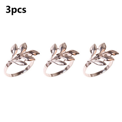 3/6/12Gb Viesnīcas salvešu gredzens salvešu turētājs Fall Leaves Salvete sprādze Ziemassvētku kāzu ballīte Zelta salvešu aplis vakariņu galda dekors