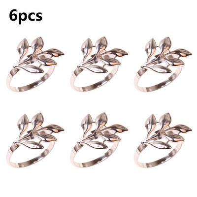 3/6/12Gb Viesnīcas salvešu gredzens salvešu turētājs Fall Leaves Salvete sprādze Ziemassvētku kāzu ballīte Zelta salvešu aplis vakariņu galda dekors