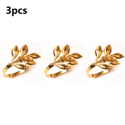 3/6/12Gb Viesnīcas salvešu gredzens salvešu turētājs Fall Leaves Salvete sprādze Ziemassvētku kāzu ballīte Zelta salvešu aplis vakariņu galda dekors