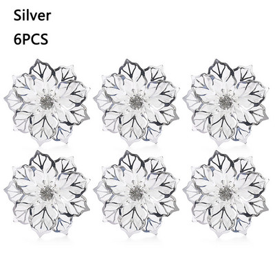 1/6 TK kirjad Salvrätikurõngad Õõnes kristallist lillega salvrätik Pandlaga Restoran Hotelli käterätikuhoidja Lauakaunistus Köögividinad