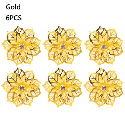 1/6 TK kirjad Salvrätikurõngad Õõnes kristallist lillega salvrätik Pandlaga Restoran Hotelli käterätikuhoidja Lauakaunistus Köögividinad