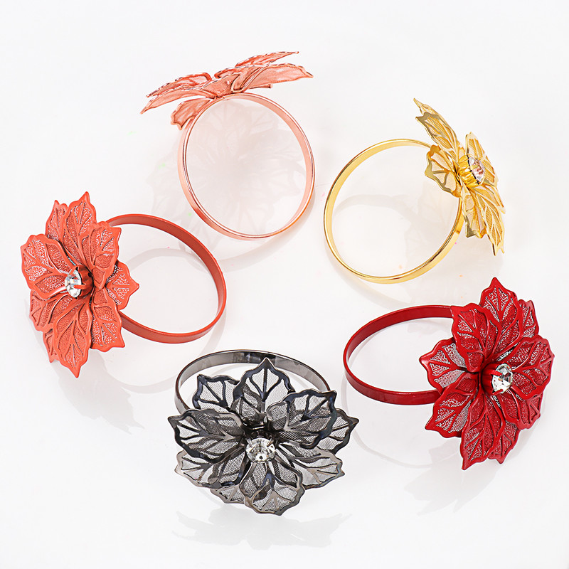 1/6 TK kirjad Salvrätikurõngad Õõnes kristallist lillega salvrätik Pandlaga Restoran Hotelli käterätikuhoidja Lauakaunistus Köögividinad